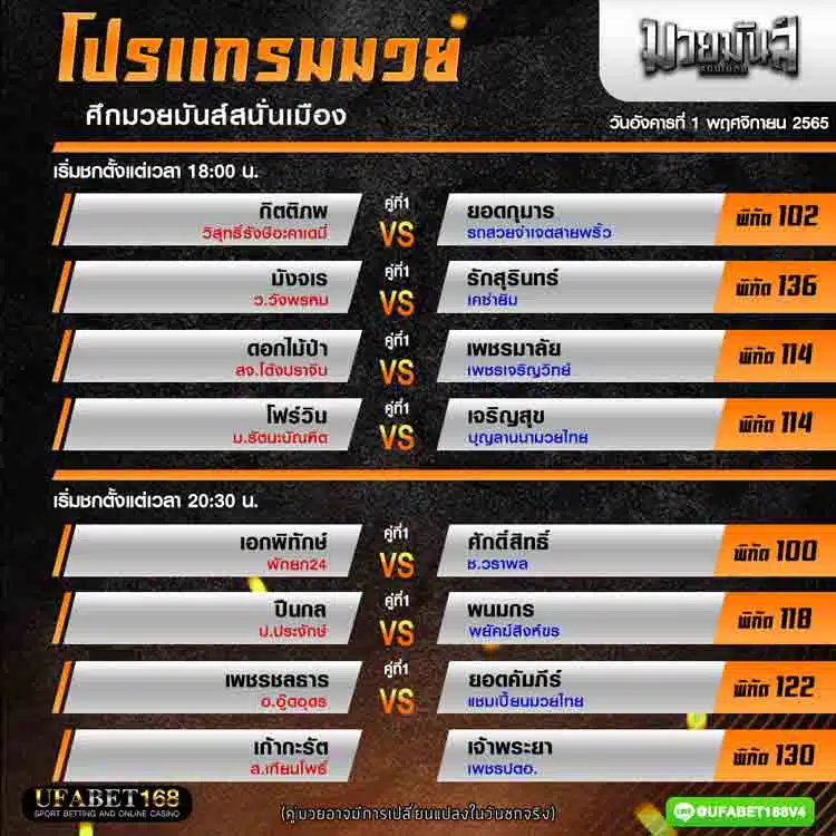 โปรแกรมมวย