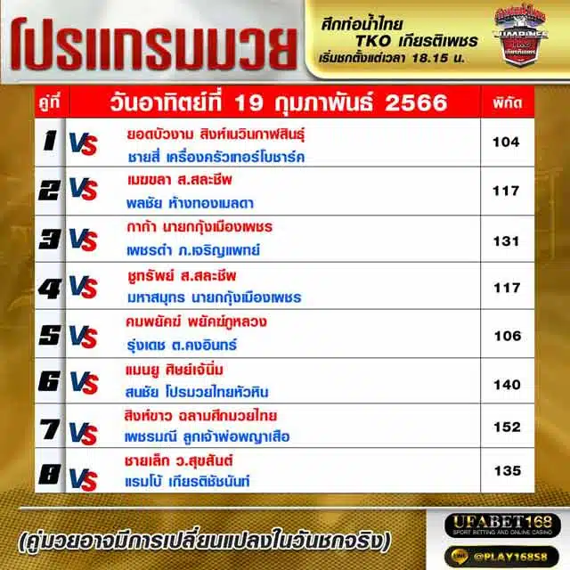 โปรแกรมมวย