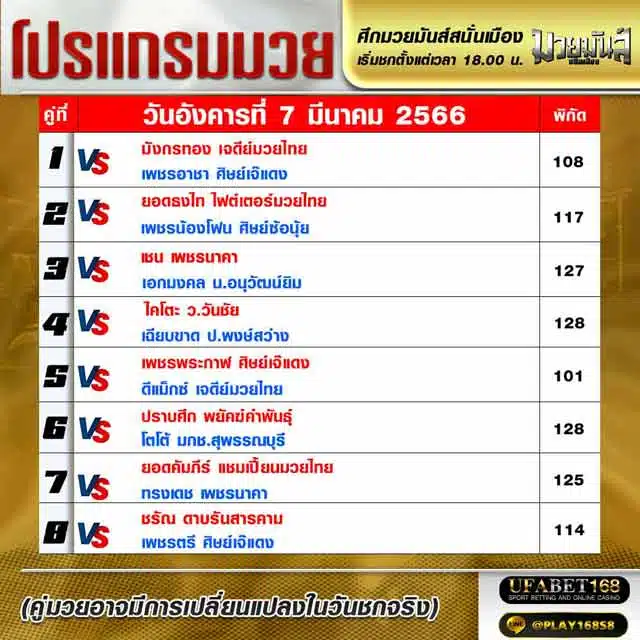 โปรแกรมมวย