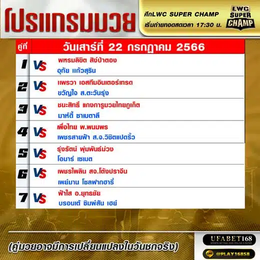 โปรแกรมมวย