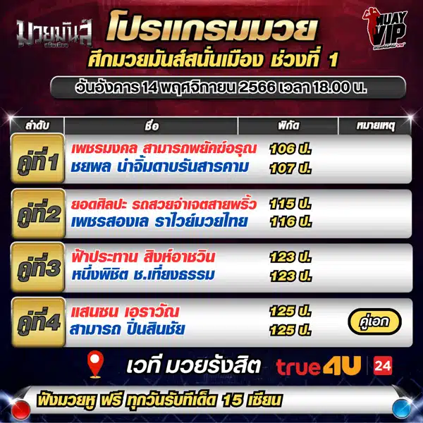 โปรแกรมมวย